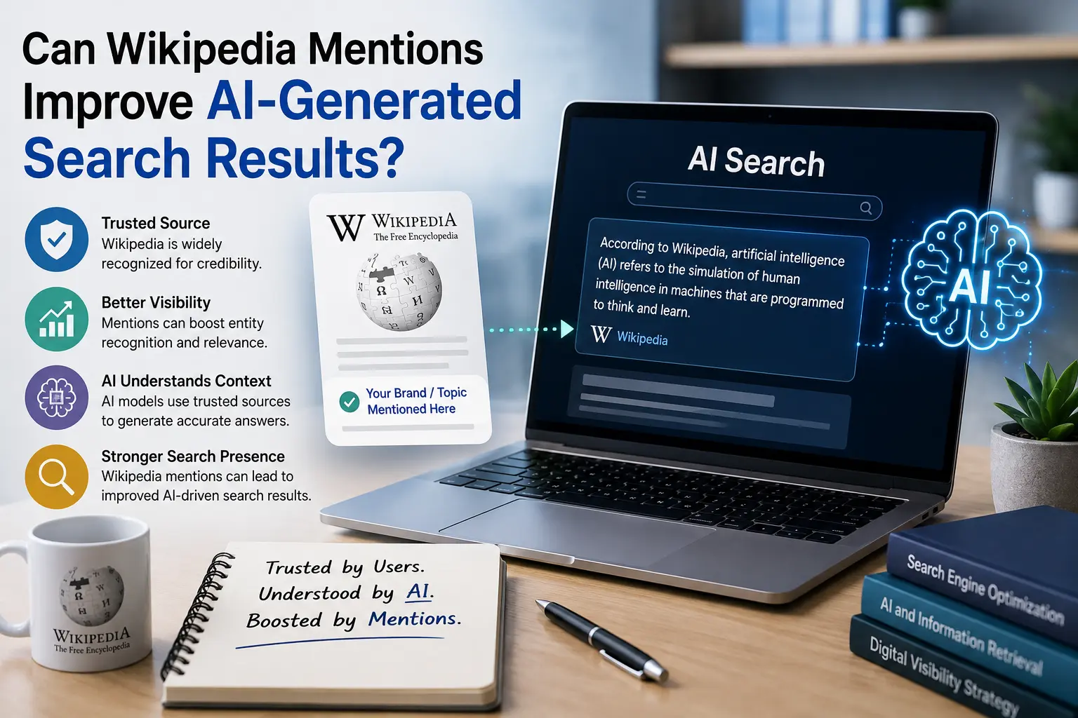 Can Wikipedia Mentions Improve AI-Generated Search Results