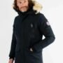 Parka Homme Paragoose DAVOS – Veste Hiver a Capuche Fourrure et Bandes Logo – Navy Elegant 90x90